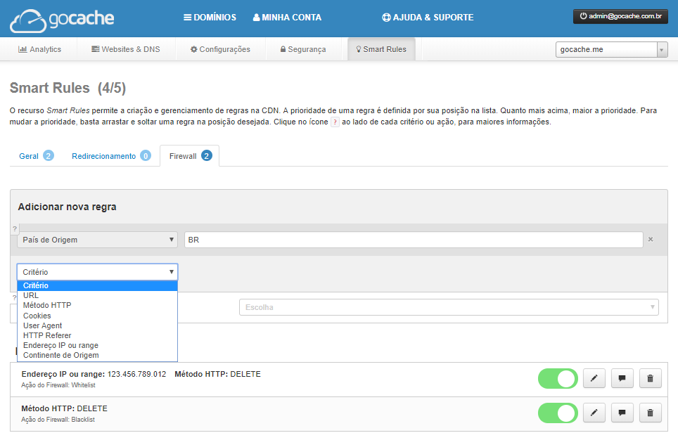 Configuração do Web Firewall